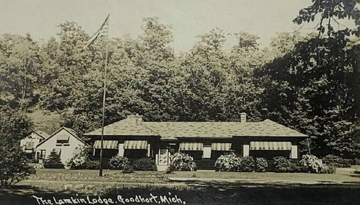 Lamkin Lake Shore Lodge - Old Postcard (newer photo)